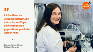 Julia arbeitet an einem Raserkraftmikroskop